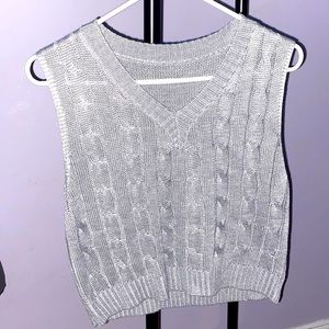 gray sweater vest
